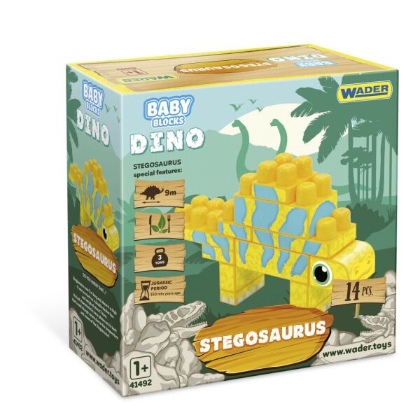 Конструктор Wader Baby Blocks Дино Стегозавр 14 элементов, в кор. 20*20*9см, ТМ Wader
Конструктор Wader Baby Blocks Дино Стегозавр 14 элементов, в кор. 20*20*9см, ТМ Wader
