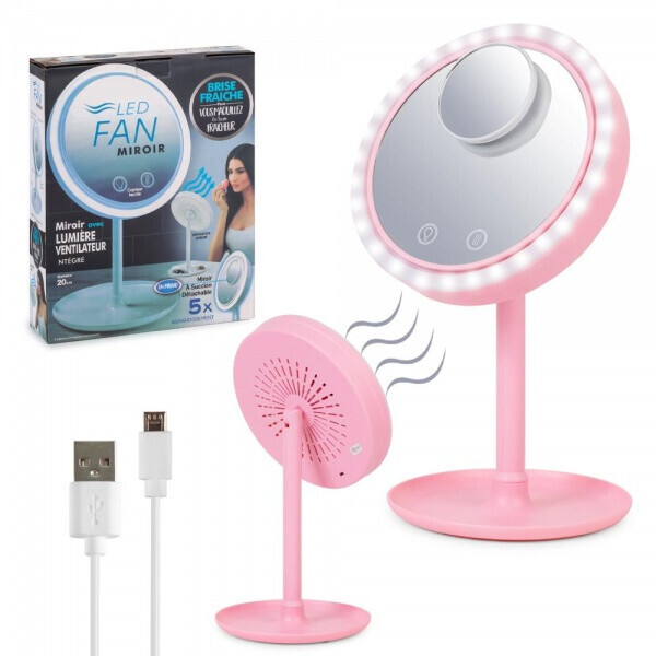 Настольное круглое косметическое зеркало LED FAN MIRROR со светодиодной подсветкой встроенным вентилятором и увеличением Розовое
Настольное круглое косметическое зеркало LED FAN MIRROR со светодиодной подсветкой встроенным вентилятором и увеличением Розовое