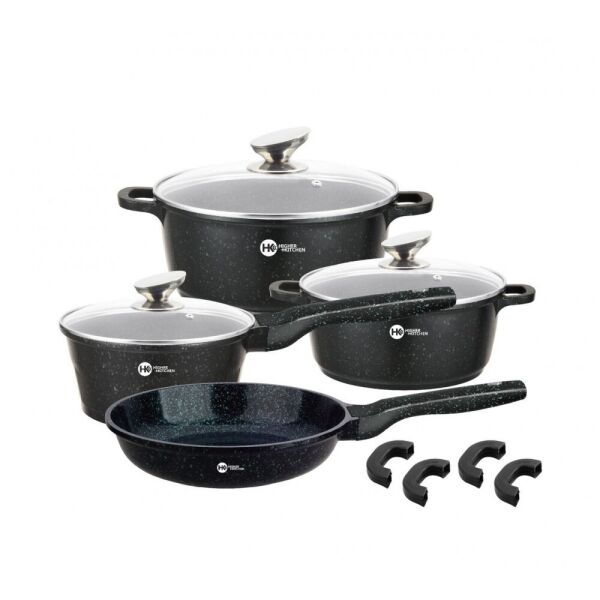 Набор посуды Higher Kitchen HK-307 (11 предметов) с гранитным покрытием и силиконовыми ручками Черный
Набор посуды Higher Kitchen HK-307 (11 предметов) с гранитным покрытием и силиконовыми ручками Черный