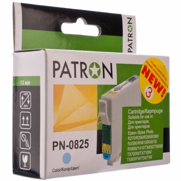 Картридж PATRON для EPSON R270/290/390/RX590 LIGHT CYAN (PN-0825) (CI-EPS-T08154-LC3-PN)
Картридж PATRON для EPSON R270/290/390/RX590 LIGHT CYAN (PN-0825) (CI-EPS-T08154-LC3-PN)