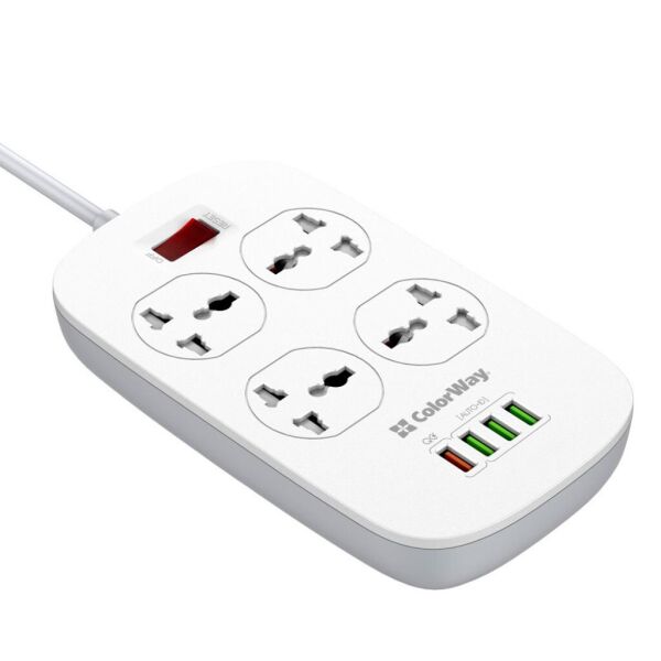 Сетевой фильтр питания ColorWay 4 розетки/4USB White 1.8м (1QC3.0 + 3 AUTO ID) (CW-CHU44QW)
Сетевой фильтр питания ColorWay 4 розетки/4USB White 1.8м (1QC3.0 + 3 AUTO ID) (CW-CHU44QW)