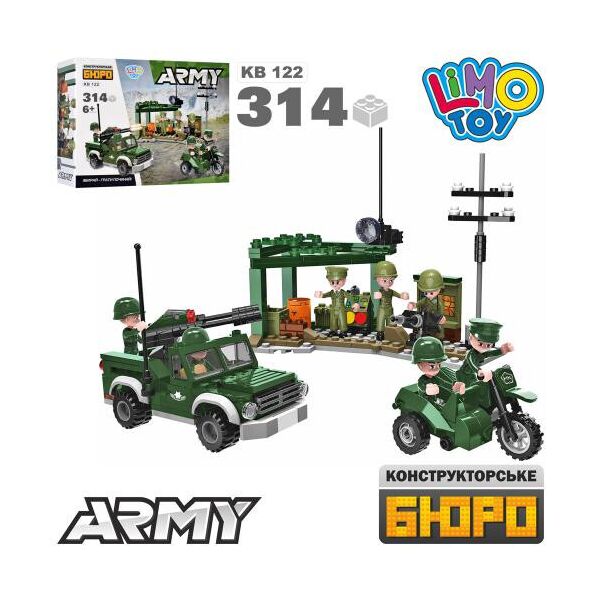 Конструктор LIMO TOY военная база, машина, мотоцикл, фигурки, 314дет, в кор. 25*19*5см (30шт)
Конструктор LIMO TOY военная база, машина, мотоцикл, фигурки, 314дет, в кор. 25*19*5см (30шт)