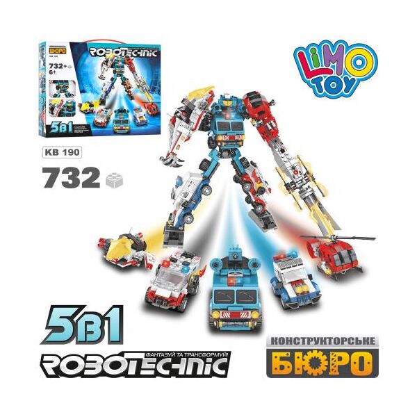 Конструктор трансформер LIMO TOY (робот+транспорт), 732 дет., в кор. 42,5*33*7см (12шт)
Конструктор трансформер LIMO TOY (робот+транспорт), 732 дет., в кор. 42,5*33*7см (12шт)