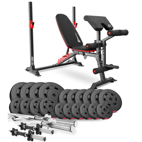 Набор Hop-Sport Premium 105 кг со скамьей HS-1095, штангами и гантелями
Набор Hop-Sport Premium 105 кг со скамьей HS-1095, штангами и гантелями