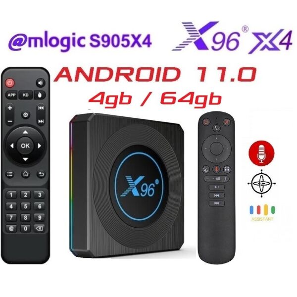 Медиаплеер X96 X4 4гб 64гб S905X4 Андроид 11 Смарт ТВ Приставка + G50S Аэро пульт с голосовым управлением
Медиаплеер X96 X4 4гб 64гб S905X4 Андроид 11 Смарт ТВ Приставка + G50S Аэро пульт с голосовым управлением