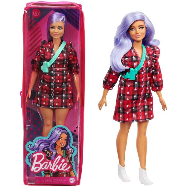 Кукла Barbie Fashionistas Doll #157 Барби Модница с лиловыми волосами в красном клетчатом платье (GRB49)
Кукла Barbie Fashionistas Doll #157 Барби Модница с лиловыми волосами в красном клетчатом платье (GRB49)