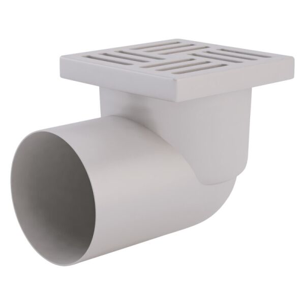 Трап ANI Plast TA1110 горизонтальный с пластиковой решеткой 150х150