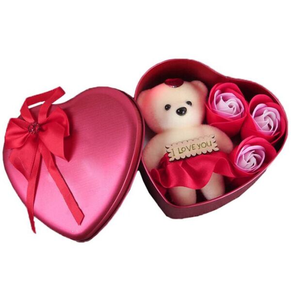 Подарочный набор Коробка в форме сердца с мыльным цветком с 3 розами 1 мишка В ассортименте Розовый
Подарочный набор Коробка в форме сердца с мыльным цветком с 3 розами 1 мишка В ассортименте Розовый