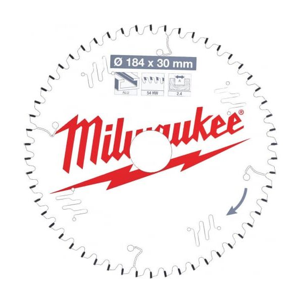 Диск пильный по алюминию (184x30x2.4 мм; 54Z) для торцовочной пилы Milwaukee 4932471299
Диск пильный по алюминию (184x30x2.4 мм; 54Z) для торцовочной пилы Milwaukee 4932471299