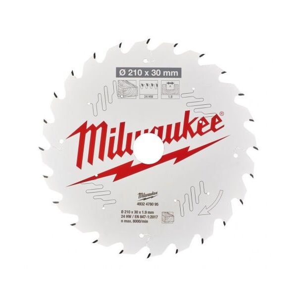 Диск пильный по дереву (210x30x1.9 мм; 24 зуба) для настольной пилы Milwaukee 4932478095
Диск пильный по дереву (210x30x1.9 мм; 24 зуба) для настольной пилы Milwaukee 4932478095