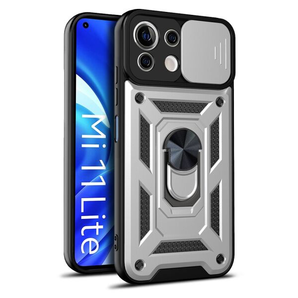 Чехол накладка для Xiaomi Mi 11 Lite противоударный с подставкой, защитной шторкой для камеры, Серебристый
Чехол накладка для Xiaomi Mi 11 Lite противоударный с подставкой, защитной шторкой для камеры, Серебристый