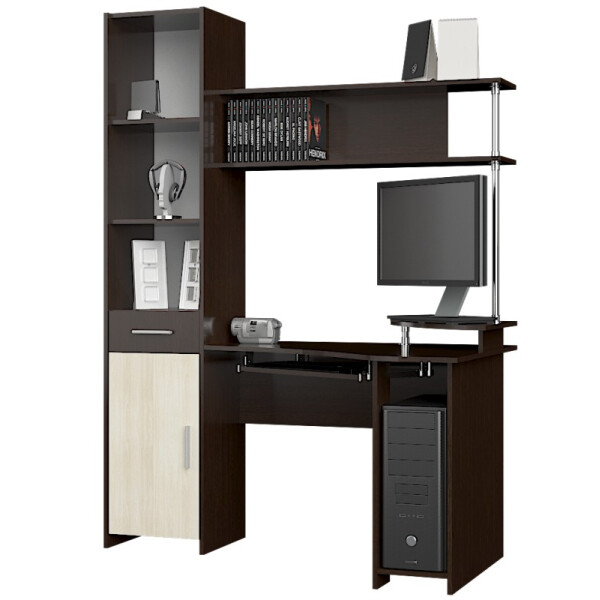 Стол компьютерный Эверест Профи 1450х800х1950 тумба левая Венге темный / Дуб молочный
Стол компьютерный Эверест Профи 1450х800х1950 тумба левая Венге темный / Дуб молочный