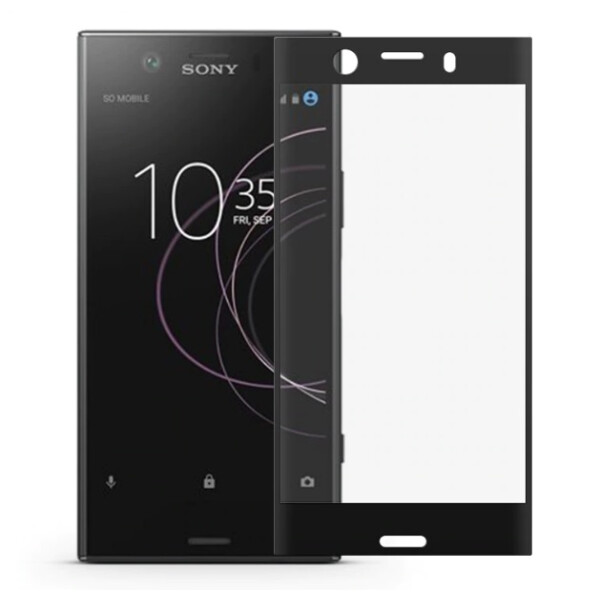 Противоударное Защитное цветное 3D стекло Mocolo для Sony Xperia XZ1 Compact Ультратонкое Прозрачное / Черное