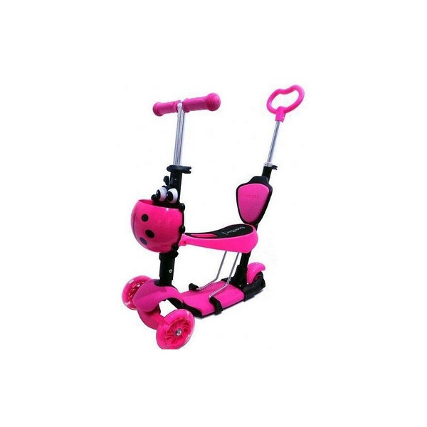 Самокат трехколесный Scooter Божья коровка 5 in 1, розовый (20459040)