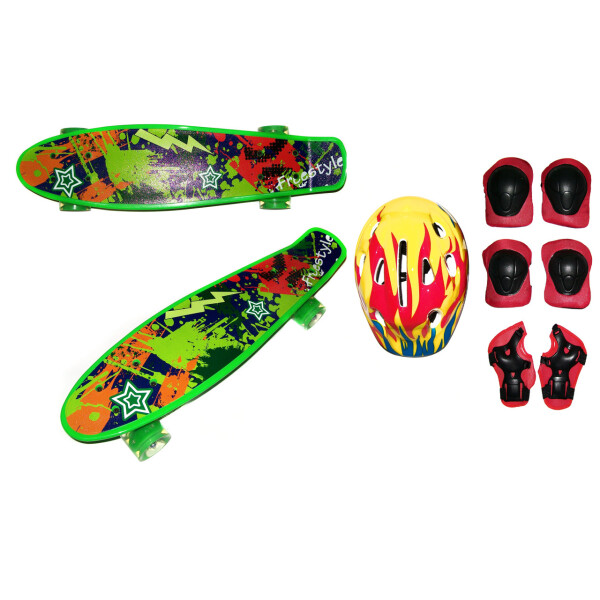 Скейт Profi Penny Board LED 22" Freestyle Green Шлем + защита (2222-02)
Скейт Profi Penny Board LED 22" Freestyle Green Шлем + защита (2222-02)