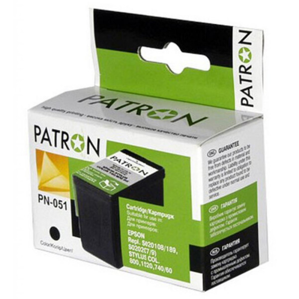 Картридж PATRON для EPSON Stylus Color 740/760/800/850/860/1160(PN-051)BLACK (CI-EPS-T051150-B-PN)
Картридж PATRON для EPSON Stylus Color 740/760/800/850/860/1160(PN-051)BLACK (CI-EPS-T051150-B-PN)