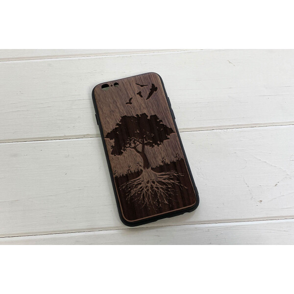Деревянный чехол SkinWood Американский орех премиум для iPhone 6/6S с дизайнерской гравировкой Дерево жизни
Деревянный чехол SkinWood Американский орех премиум для iPhone 6/6S с дизайнерской гравировкой Дерево жизни