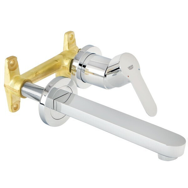 Смеситель для раковины однорычажный настенный Grohe на два отверстия BAU EDGE 20474000 (25493)
Смеситель для раковины однорычажный настенный Grohe на два отверстия BAU EDGE 20474000 (25493)
