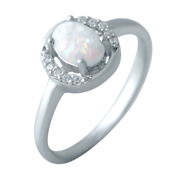 Кольцо из серебра с куб. циркониями и опалом, размер 17 (1726865) 
Кольцо из серебра с куб. циркониями и опалом, размер 17 (1726865)