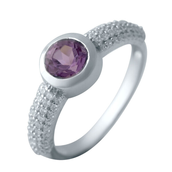 Кольцо из серебра с аметистом и куб. циркониями, размер 16.5 (1728038) 
Кольцо из серебра с аметистом и куб. циркониями, размер 16.5 (1728038)