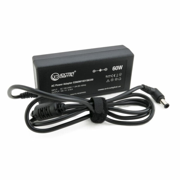 Блок питания к ноутбуку EXTRADIGITAL Toshiba 19V, 3.16A, 60W (6.3x3.0) (PST3846)
Блок питания к ноутбуку EXTRADIGITAL Toshiba 19V, 3.16A, 60W (6.3x3.0) (PST3846)