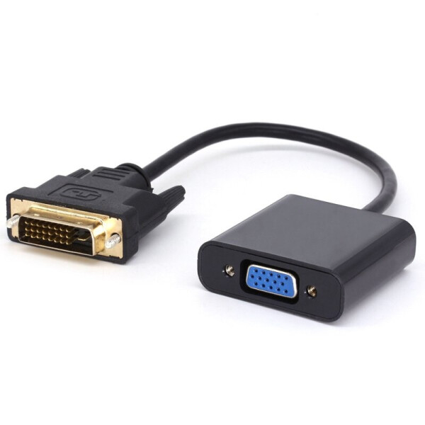 Конвертер DVI-D (24+1) (папа) на VGA (мама) 10cm, Black, 4K/2K, Пакет Q250