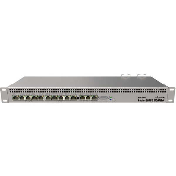 Wi-Fi роутер MikroTik RB1100AHx4 Dude Edition (4x1,4GHz/1Gb, ARM 32Bit, 13xGE, PoE In, 60Gb SSD)
Wi-Fi роутер MikroTik RB1100AHx4 Dude Edition (4x1,4GHz/1Gb, ARM 32Bit, 13xGE, PoE In, 60Gb SSD)