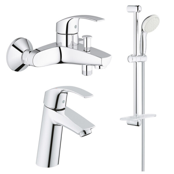 Набор смесителей для умывальника, ванны и душевая стойка M-Size Grohe Eurosmart 123246M
Набор смесителей для умывальника, ванны и душевая стойка M-Size Grohe Eurosmart 123246M