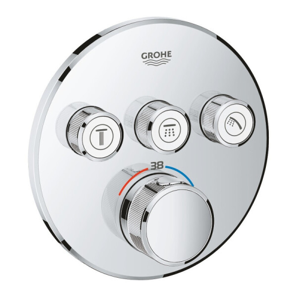 Внешняя часть термостатического смесителя Grohe Grohtherm SmartControl 29121000 на 3 выхода
Внешняя часть термостатического смесителя Grohe Grohtherm SmartControl 29121000 на 3 выхода