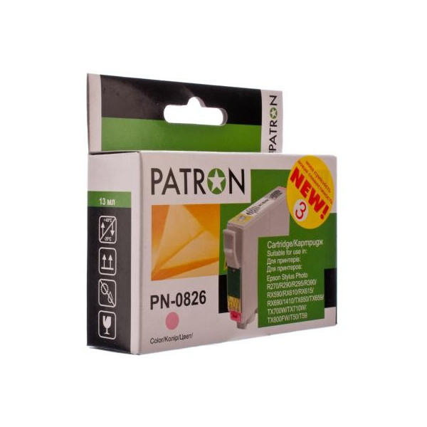 Картридж Patron для EPSON R270/290/390/RX590 LIGHT MAGENTA (PN-0826) (CI-EPS-T08164-LM3-PN)
Картридж Patron для EPSON R270/290/390/RX590 LIGHT MAGENTA (PN-0826) (CI-EPS-T08164-LM3-PN)