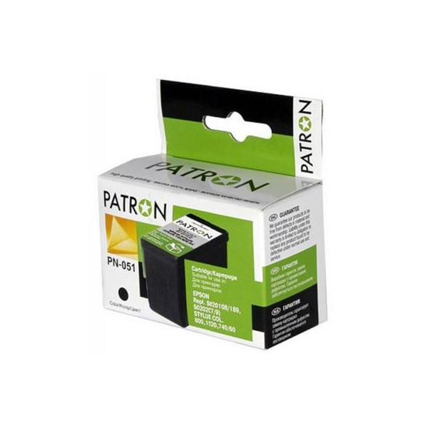 Картридж PATRON для EPSON Stylus Color 740/760/800/850/860/1160(PN-051)BLACK (CI-EPS-T051150-B-PN)
Картридж PATRON для EPSON Stylus Color 740/760/800/850/860/1160(PN-051)BLACK (CI-EPS-T051150-B-PN)