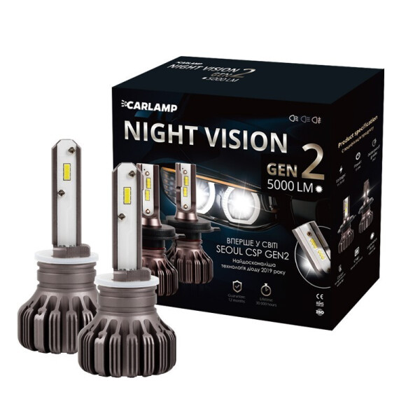 Светодиодные автолампы H27/2 Carlamp Led Night Vision Gen2 Led для авто 5500 K 5000 Lm (NVGH27/2)
Светодиодные автолампы H27/2 Carlamp Led Night Vision Gen2 Led для авто 5500 K 5000 Lm (NVGH27/2)