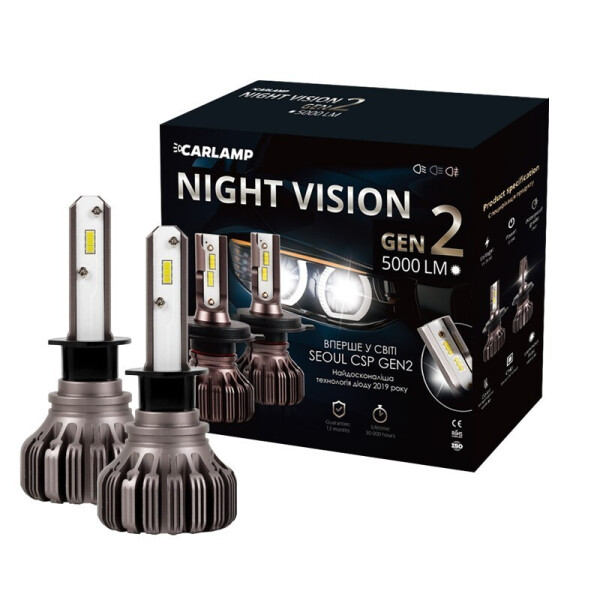 Светодиодные автолампы H1 Carlamp Led Night Vision Gen2 Led для авто 5000 Lm 5500 K (NVGH1)
Светодиодные автолампы H1 Carlamp Led Night Vision Gen2 Led для авто 5000 Lm 5500 K (NVGH1)