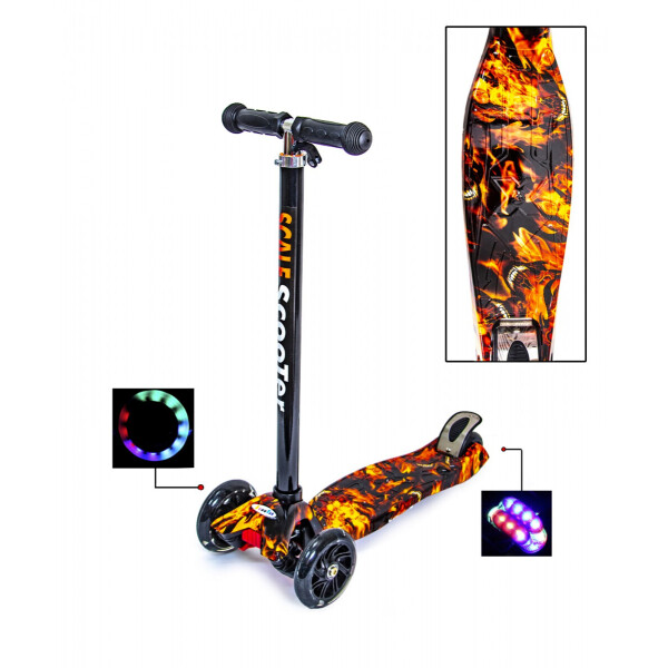 Детский трехколесный самокат Scooter MAXI со светящимися колесами и рисунком, Fire
Детский трехколесный самокат Scooter MAXI со светящимися колесами и рисунком, Fire