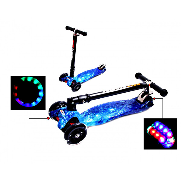 Детский трехколесный самокат Scooter MAXI со складным рулем, светящимися колесами и рисунком, Space
Детский трехколесный самокат Scooter MAXI со складным рулем, светящимися колесами и рисунком, Space