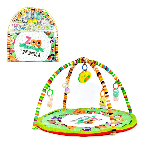 Игровой коврик зоопарк Kimi с 4 подвесками-погремушками разноцветный
Игровой коврик зоопарк Kimi с 4 подвесками-погремушками разноцветный