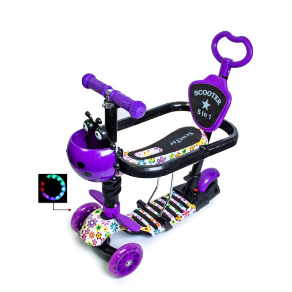 Самокат с родительской ручкой и сидением i-Trike 5в1 с поясом безопасности (violet-flowers)
Самокат с родительской ручкой и сидением i-Trike 5в1 с поясом безопасности (violet-flowers)