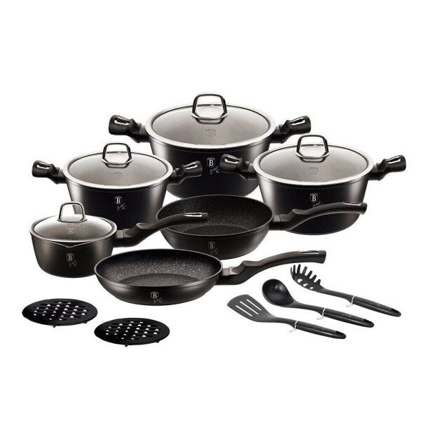 Набор посуды Berlinger Haus BH-6155 BLACK SILVER Collection на 15 предметов с мраморным покрытием
Набор посуды Berlinger Haus BH-6155 BLACK SILVER Collection на 15 предметов с мраморным покрытием