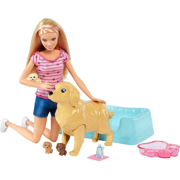 Кукла Barbie и собака с новорожденными щенками Newborn Pups Doll Pets Playset, Blonde FDD43
Кукла Barbie и собака с новорожденными щенками Newborn Pups Doll Pets Playset, Blonde FDD43