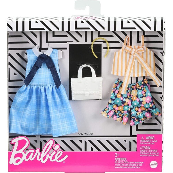 Одежда для кукол Barbie Blue Plaid Dress, Striped Tie Top Floral Shorts Fashions Outfits 2 Pack GHX65
Одежда для кукол Barbie Blue Plaid Dress, Striped Tie Top Floral Shorts Fashions Outfits 2 Pack GHX65