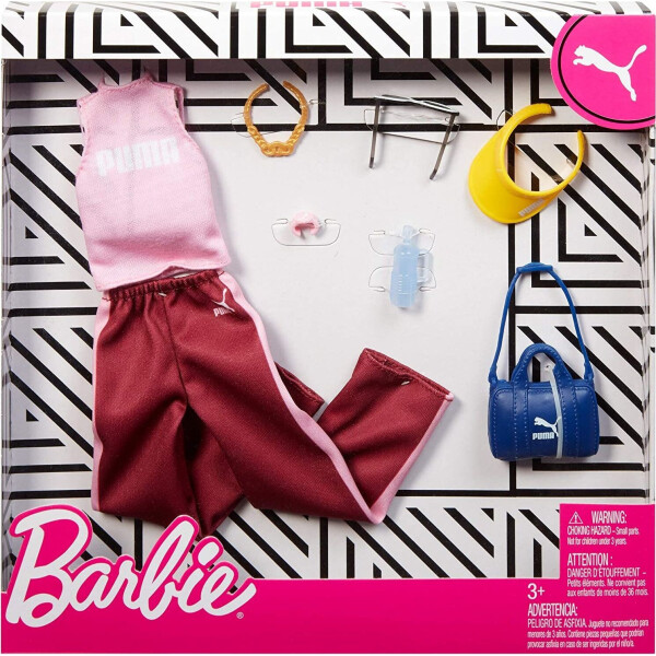 Одежда для кукол Barbie PUMA Fashion Pack Pink Top, Burgundy Pants 6 Accessories Dolls GJG30
Одежда для кукол Barbie PUMA Fashion Pack Pink Top, Burgundy Pants 6 Accessories Dolls GJG30