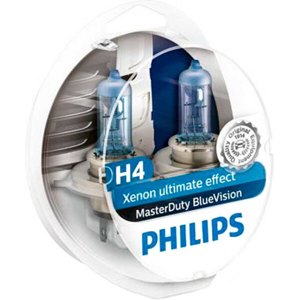 Галогеновая лампа Philips H4 (HB2, 9003) MasterDuty BlueVision 13342MDBVS2 75/70w 24v P43t
Галогеновая лампа Philips H4 (HB2, 9003) MasterDuty BlueVision 13342MDBVS2 75/70w 24v P43t