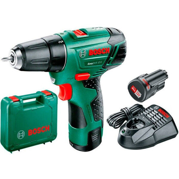 Аккумуляторная дрель-шуруповерт Bosch EasyDrill 12-2 + AL 1130 CV + 2 x PBA 12V 2,5 Ah + чемодан (060397290X)
Аккумуляторная дрель-шуруповерт Bosch EasyDrill 12-2 + AL 1130 CV + 2 x PBA 12V 2,5 Ah + чемодан (060397290X)