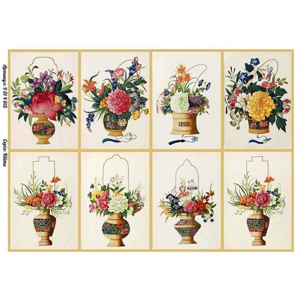 Бумага для декупажа Alizarin 20 х 30 см Винтажные цветы (9014015)