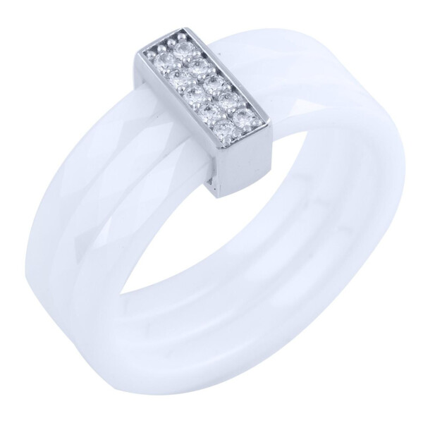 Серебряное кольцо GS с керамикой (1886175) 18 размер