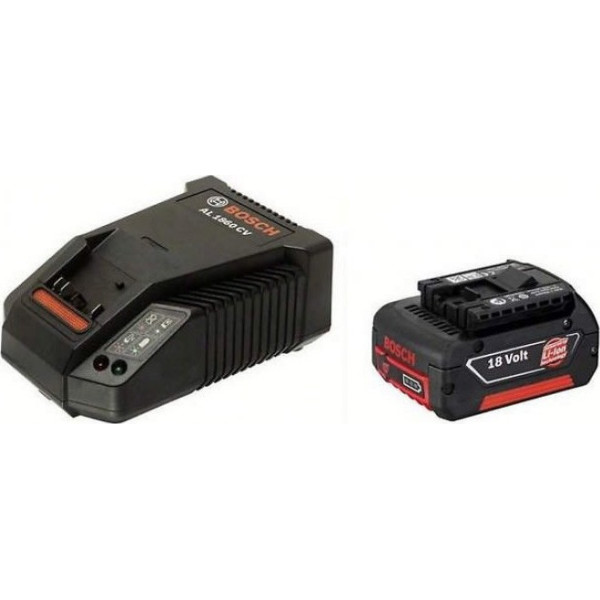 Bosch Professional 18 В Li-Ion 4 Ач + Зарядное устройство Bosch Professional AL1860 CV (1600Z00043)
Bosch Professional 18 В Li-Ion 4 Ач + Зарядное устройство Bosch Professional AL1860 CV (1600Z00043)
