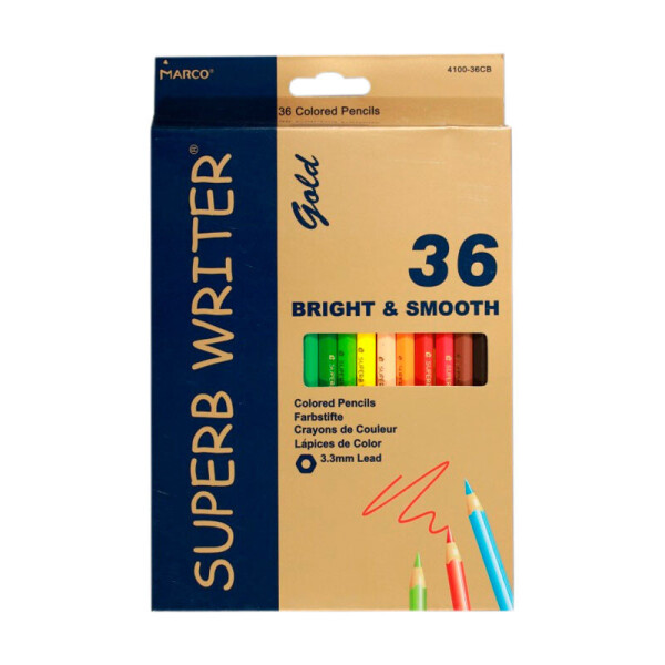 Карандаши цветные Marco Superb Writer Gold 36 цветов 3.3mm в картонной упаковке (E4100G-36CB)
Карандаши цветные Marco Superb Writer Gold 36 цветов 3.3mm в картонной упаковке (E4100G-36CB)