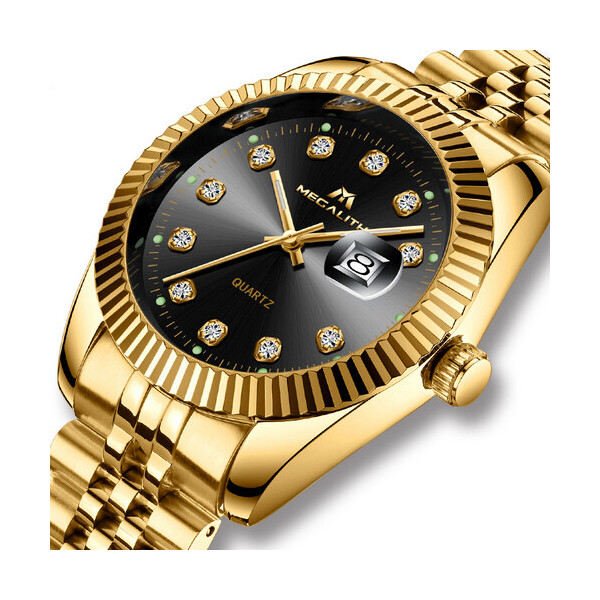 Часы Megalith 0038M Gold-Black Diamonds