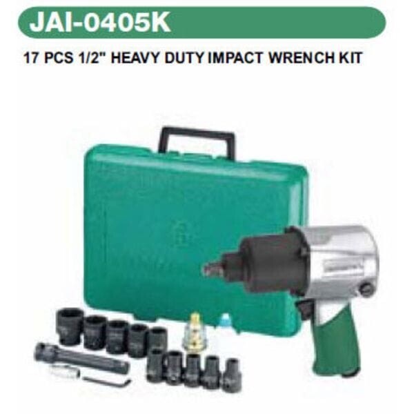 Гайковерт пневматический 1/2"DR 7000 об/мин 680 Нм и аксесуары к нему, 17 предметов, JAI-0405K JONNESWAY
Гайковерт пневматический 1/2"DR 7000 об/мин 680 Нм и аксесуары к нему, 17 предметов, JAI-0405K JONNESWAY