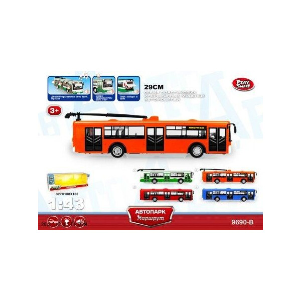 Троллейбус PLAY SMART 9690-B Автопарк Маршрут инерц.откр.дв.свет.муз.в кор.32,7*10*10 ш.к./36/
Троллейбус PLAY SMART 9690-B Автопарк Маршрут инерц.откр.дв.свет.муз.в кор.32,7*10*10 ш.к./36/